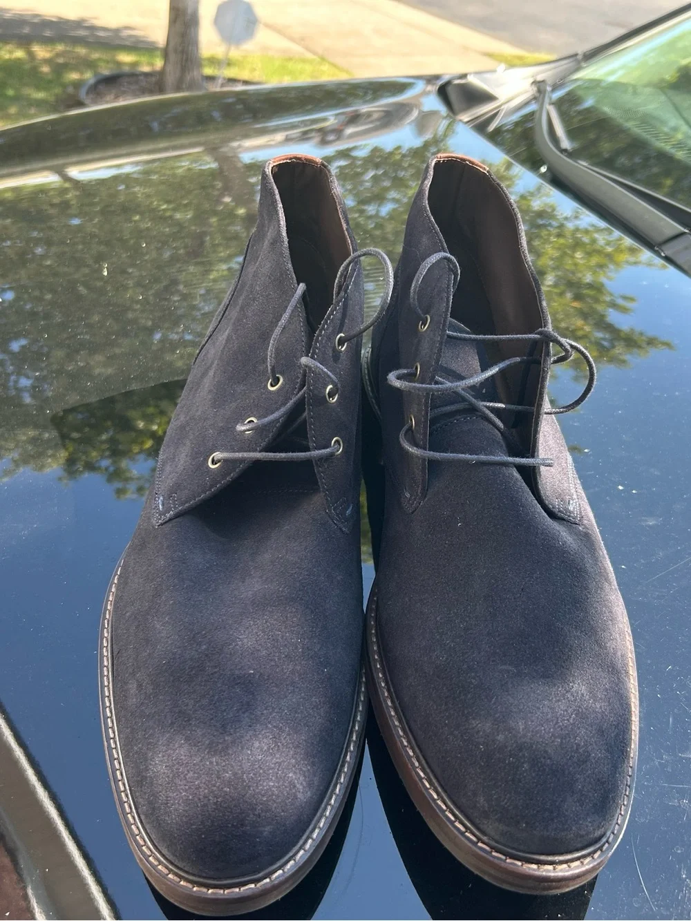 Johnston & Murphy Men's Navy Suede Chukka Boots
